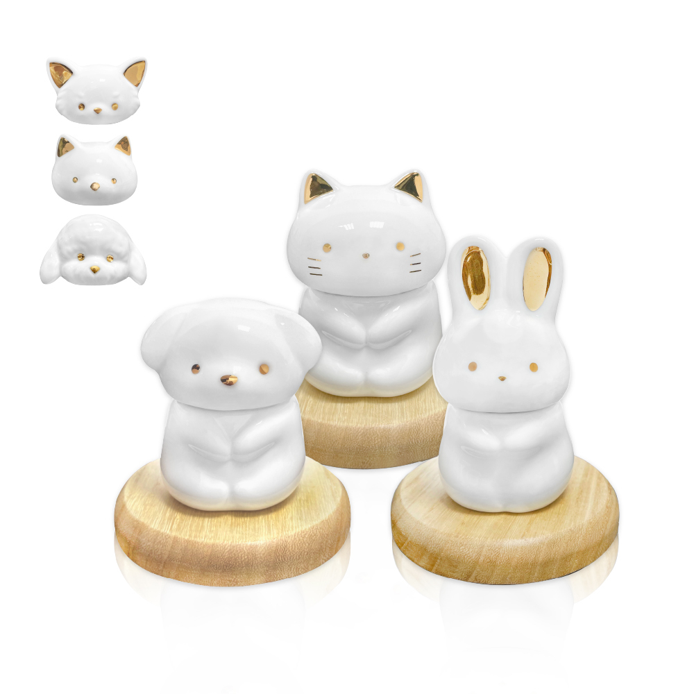 打坐小動物寵物骨灰罐