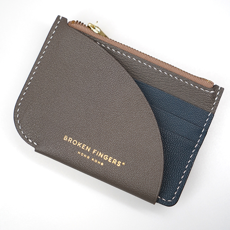 Zip Holder【 Smoky Dark Grey X Cobalt Blue 】Italian Goatskin Small Accessories