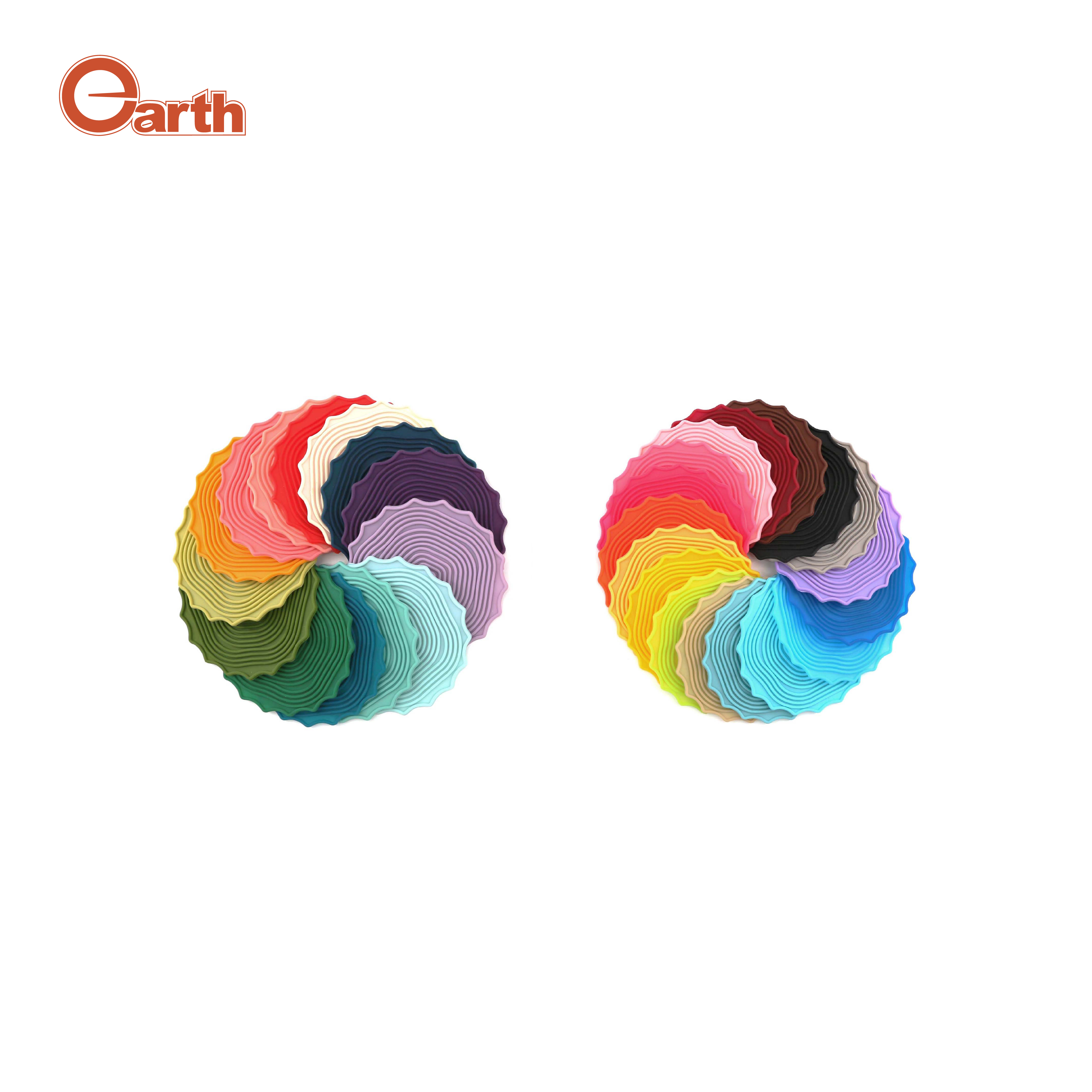 Earth 彩色矽膠杯墊 小－單色４入裝