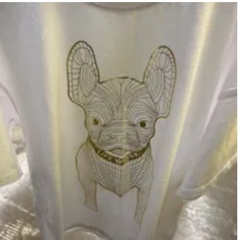 [S] LIFEWORK GOLD DOG LOOSE FIT T-SHIRT,PATTERN WHITE, LW225TS090-1-90 (SLW258)