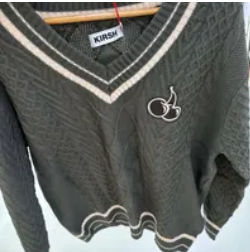 [S] MODERNWORKS KIRSH MIDDLE CHERRY TWIST V-NECK KNIT,G/CHARCOAL, KKRSCNT503-G/CHARCOAL [FINAL SALE] (SMW109)