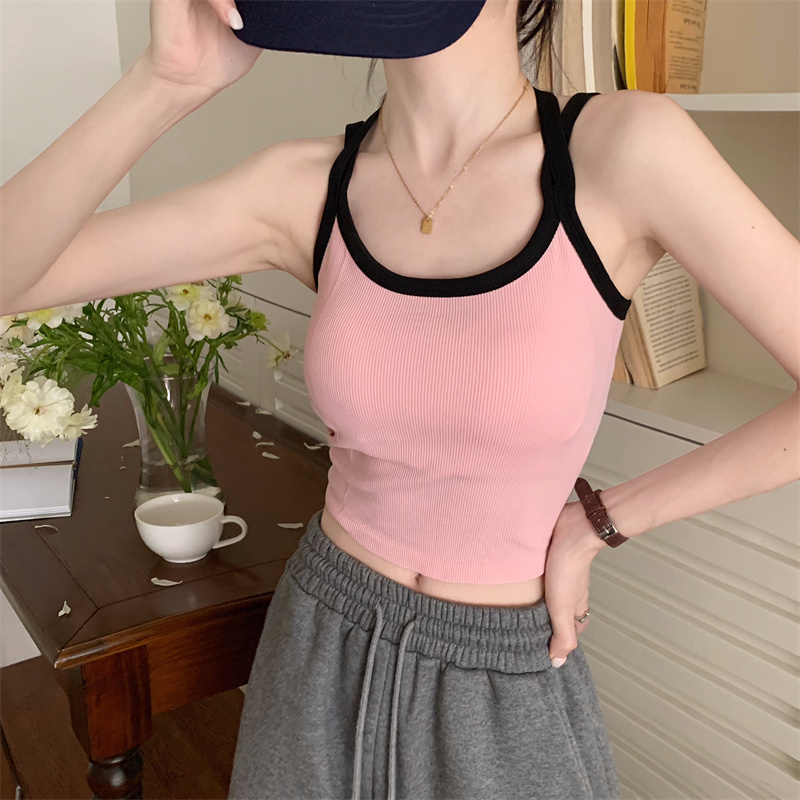 Crossover halterneck camisole vest