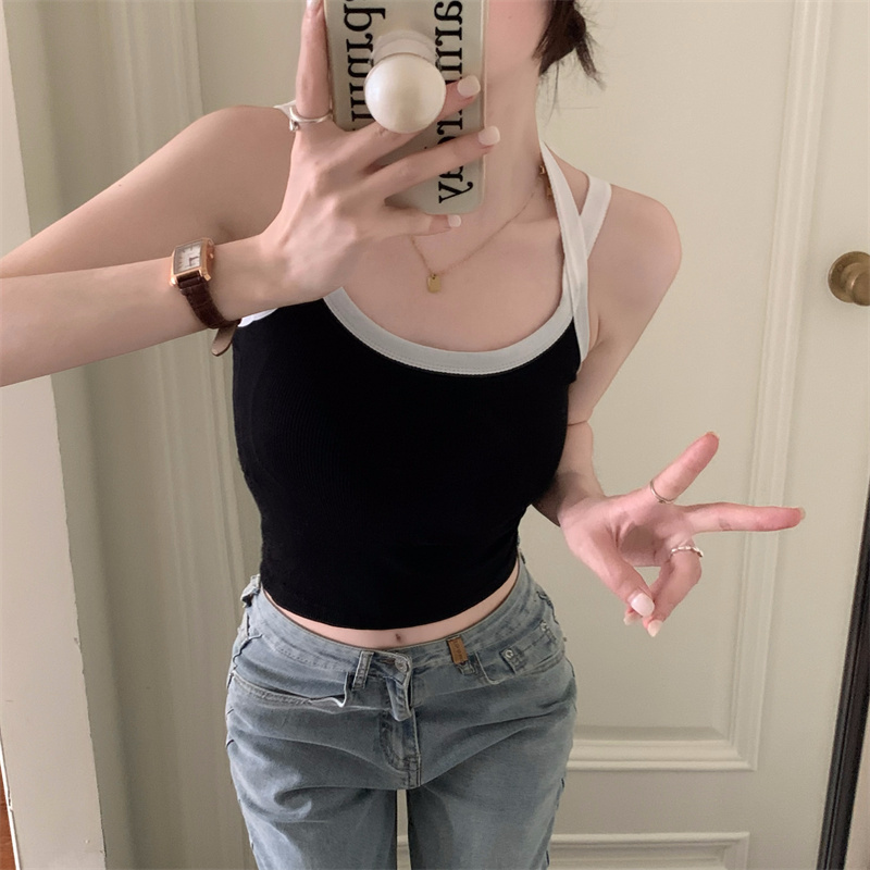 Crossover halterneck camisole vest