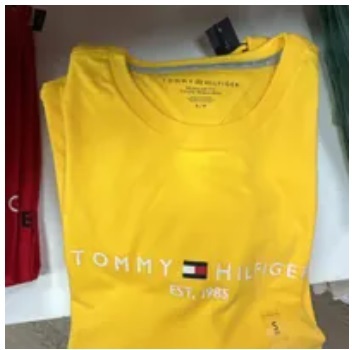 [S] TOMMY HILFIGER TOMMY LOGO T-SHIRT,YELLOW, 78J6318-730 (STH336)