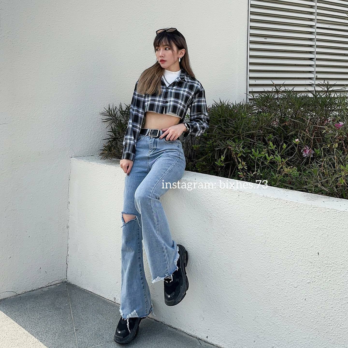 格紋短版襯衫(G00006)