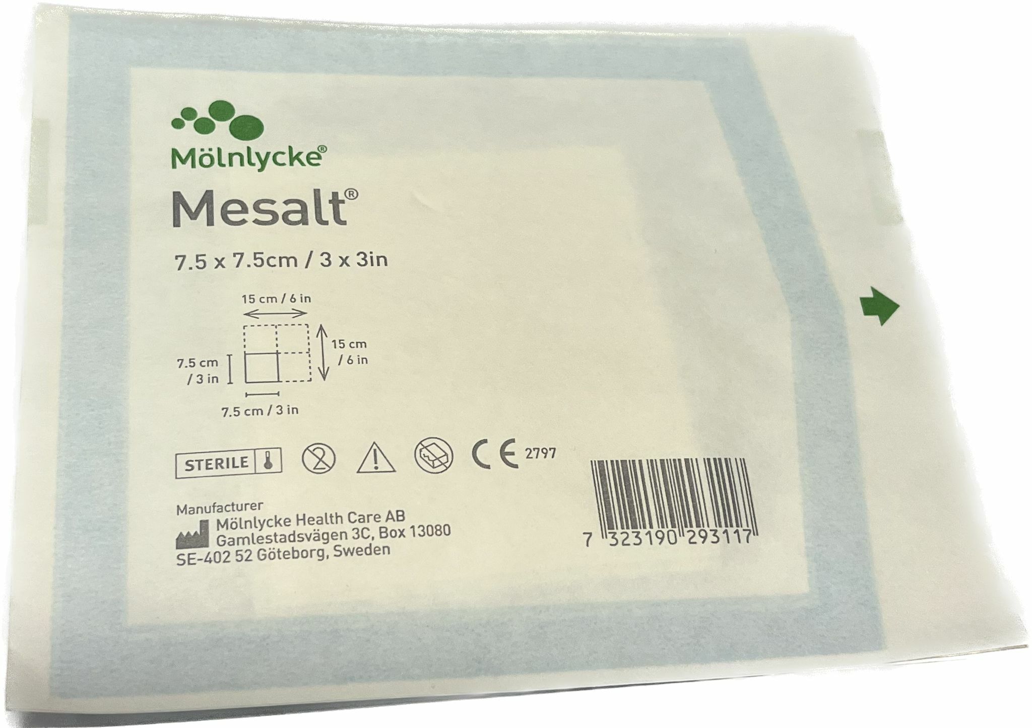 Molnlycke Mesalt® 氯化納紗布 (7.5 x 7.5 cm) 一片裝