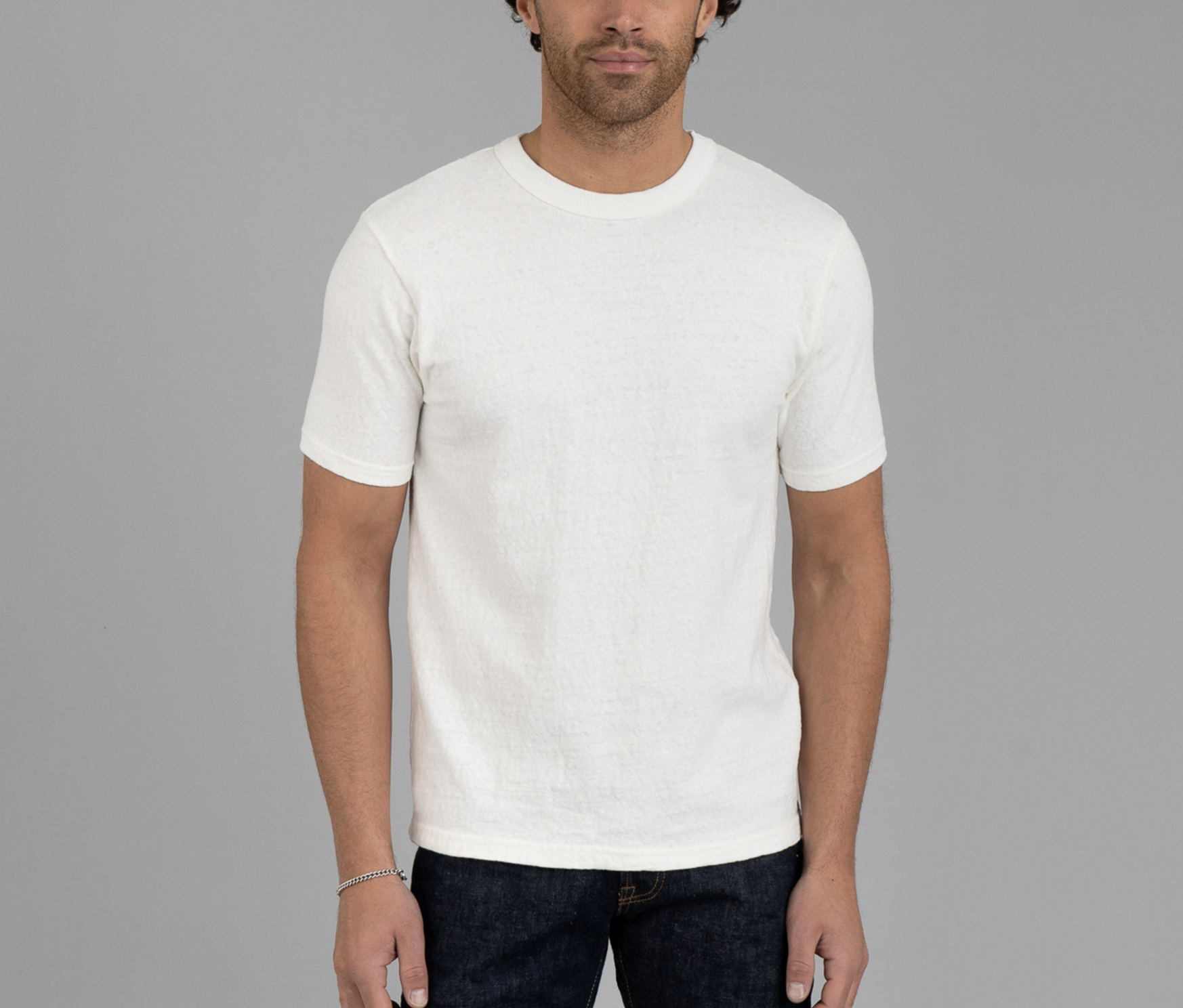 UES No. 8 SLUB NEP SHORT SLEEVE T / White