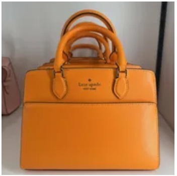 [S] KATE SPADE KC437 MADISON SAFFIANO LEATHER SMALL SATCHEL,TURMERIC R, 196021320804 (SKS664)