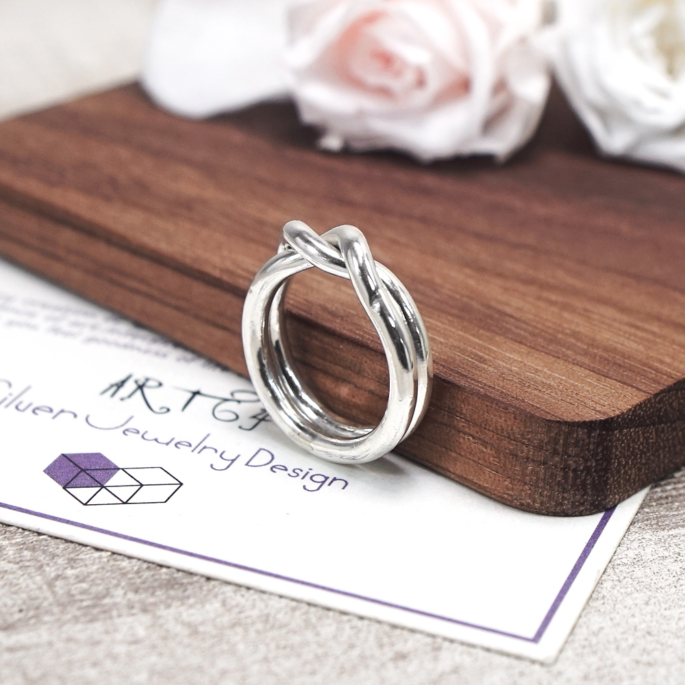 雙環交疊銀戒 單戒 925純銀戒指