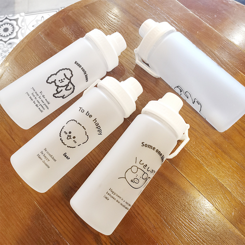 《2794》少女小圖磨砂手提水壺500ML