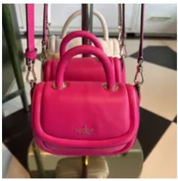 [S] KATE SPADE KB705 PUFFY SMOOTH LEATHER MINI TOP,DEEP HIBIS, 196021275081 (SKS669)