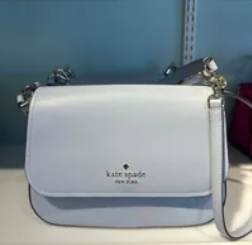 [S] KATE SPADE K9324 STACI SAFFIANO LEATHER FLAP SHOULDER BAG,PALE HYDRA,, 196021275852 (SKS666)