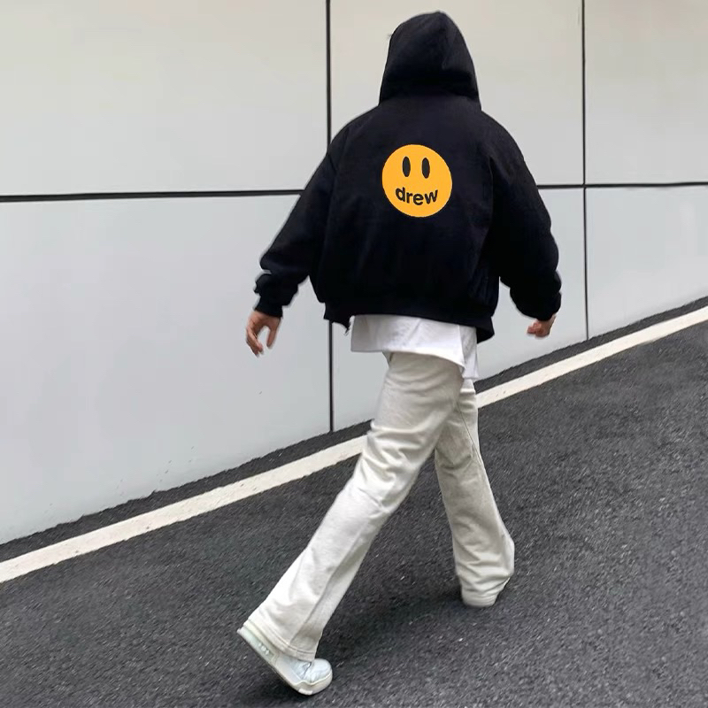 DREW HOUSE 背後笑臉 字母加絨 拉鍊外套 連帽外套