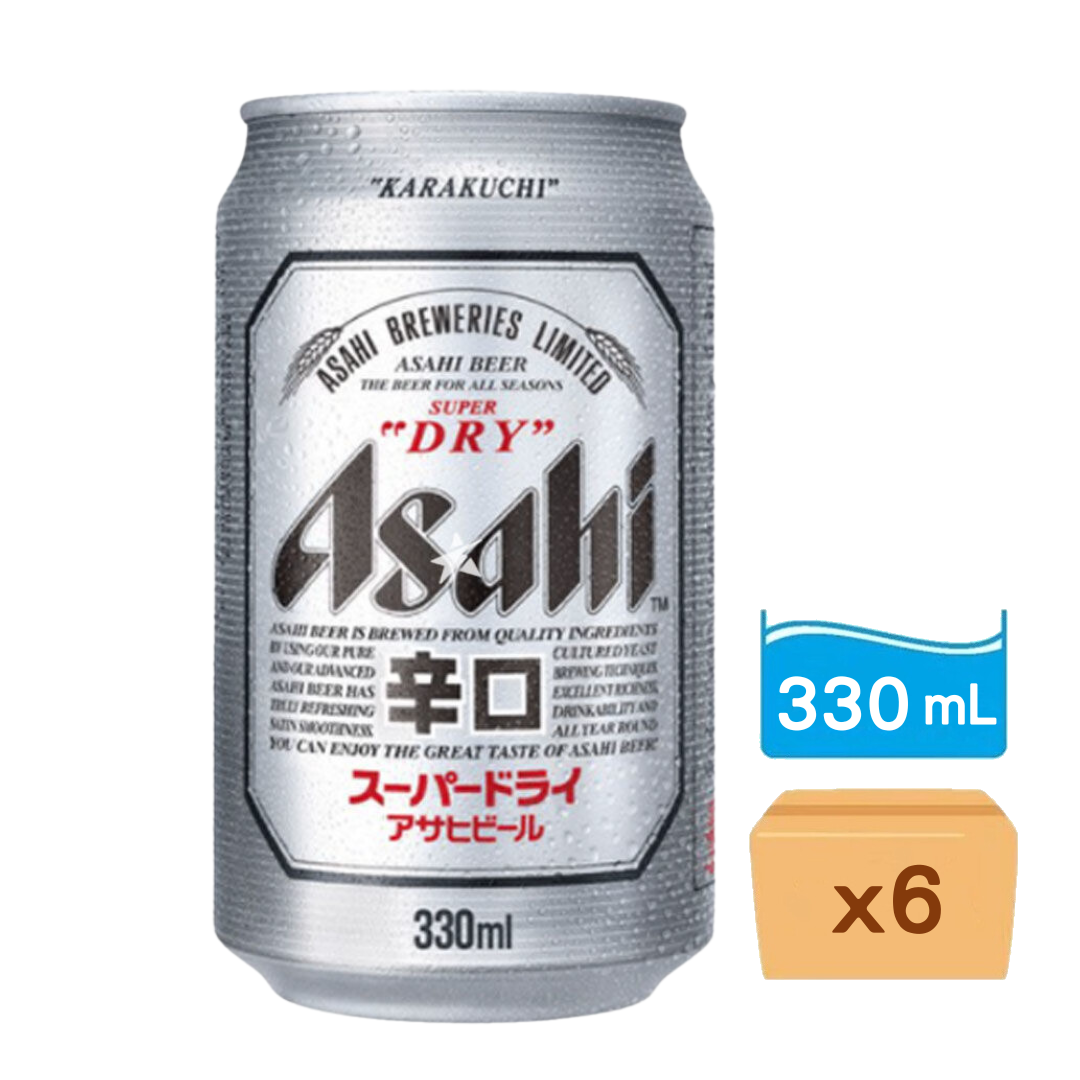 朝日Asahi啤酒330ml x 6罐