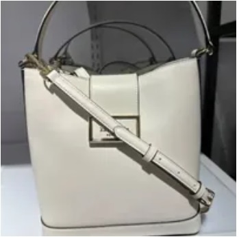 [S] KATE SPADE KA753 REEGAN SMOOTH LEATHER BUCKET BAG,MERINGUE, 196021276002 (SKS673)
