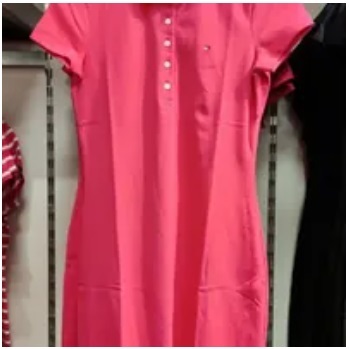 [S] TOMMY HILFIGER SOLID POLO DRESS,PINK PASSION, 76J2992-653 (STH343)