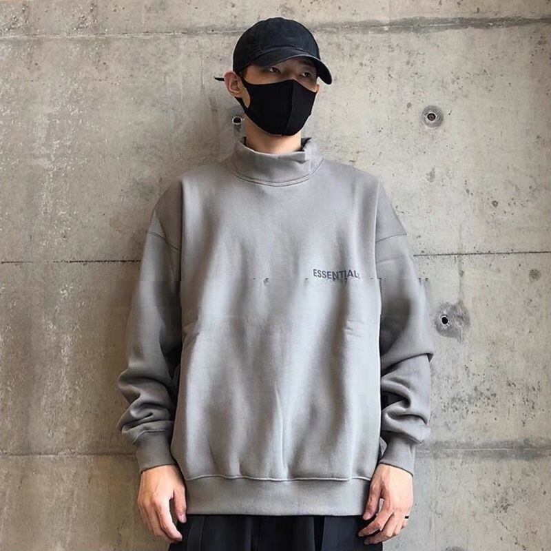 FOG秋冬季高領 FEAR OF GOD男加絨加厚套頭韓版修身純色冬款