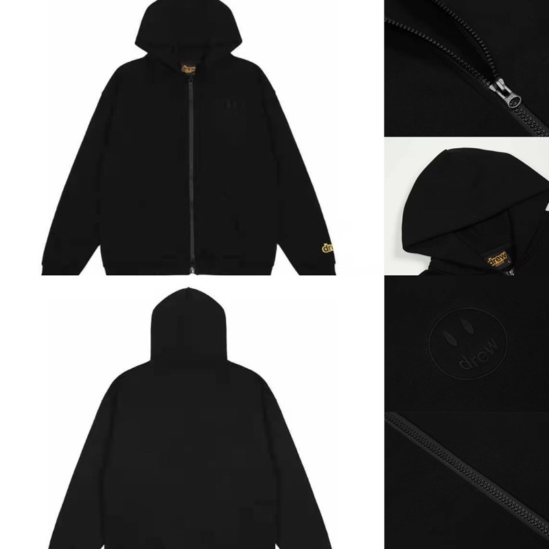 drew house 經典笑臉歐陽娜娜同款開衫連帽外套 drew house連帽外套 笑臉拉鍊外套