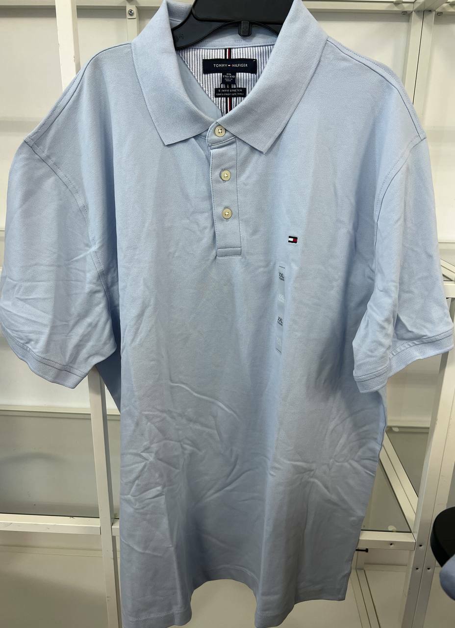 [S] TOMMY HILFIGER SMALL LOGO OVERSIZED POLO SHIRT,SKY BLUE, 78E9892-450 (STH344)