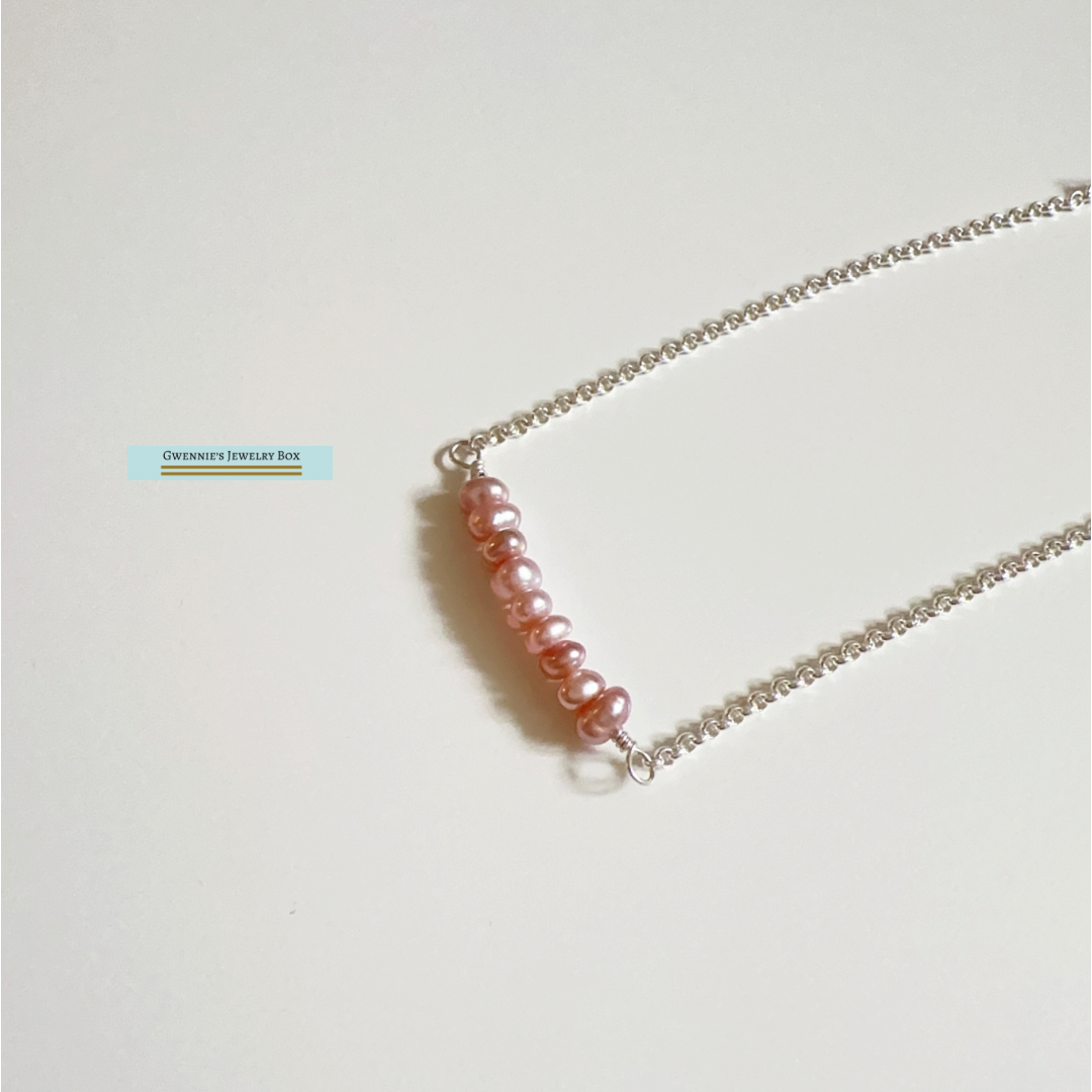 Gwennie手作 - 香水豆紫粉珍珠手鍊
