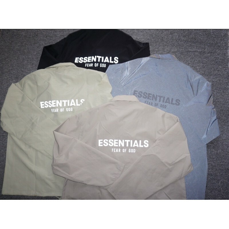 FOG ESSENTIALS Jacket 3M反光字母LOGO教練夾克 黑色背後膠印款
