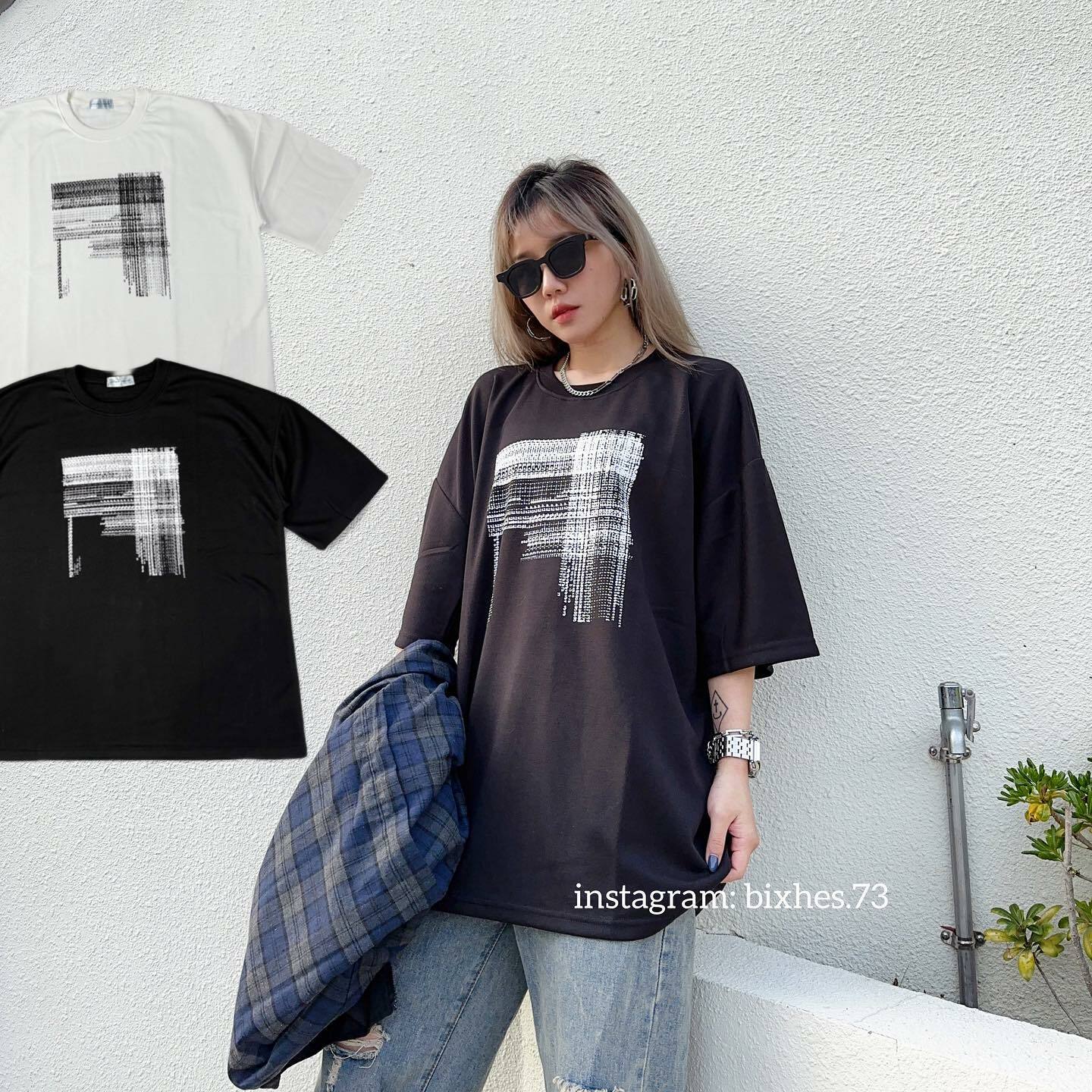 亂碼藝術寬鬆短T(A00020)