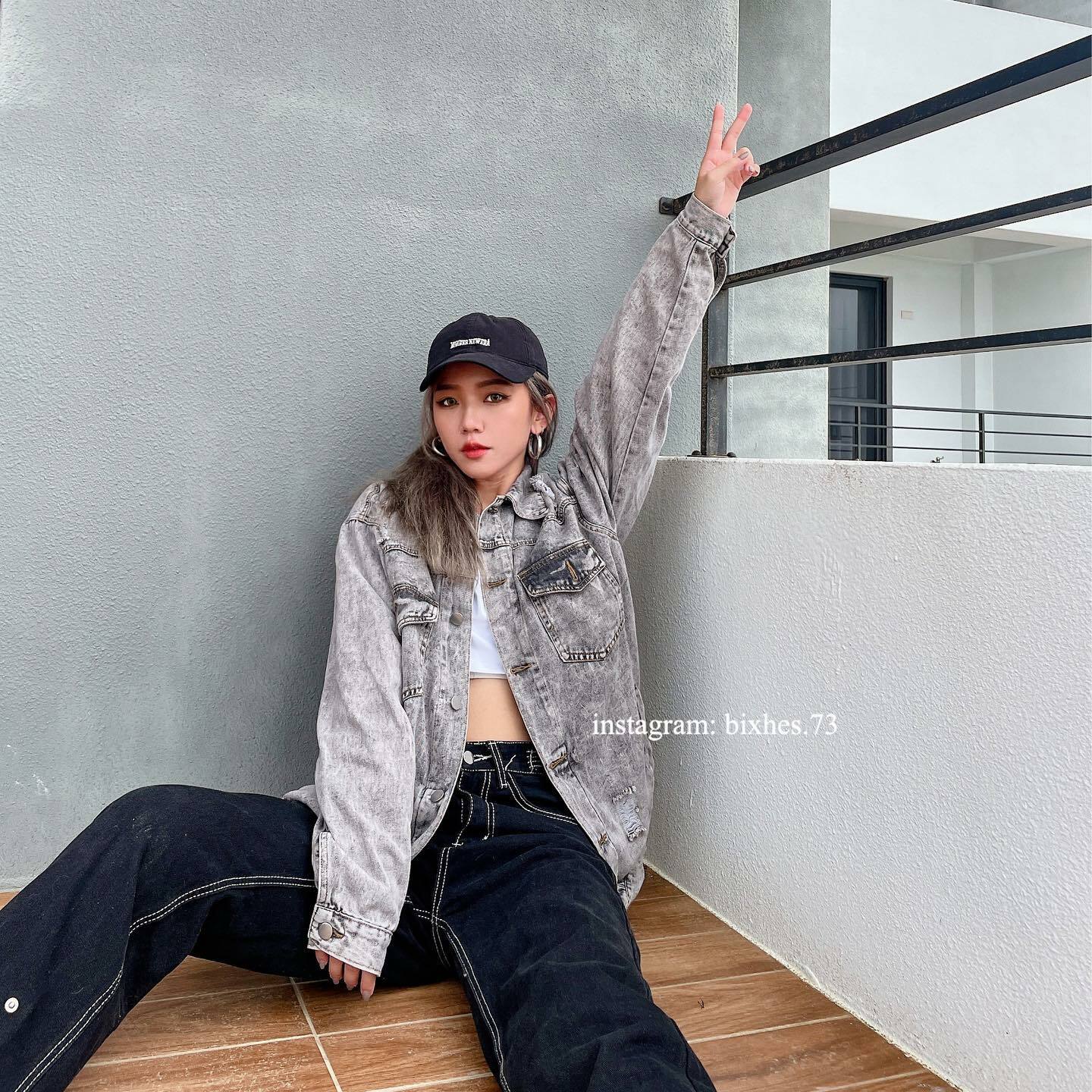 歐美水洗灰牛仔外套(F00011)