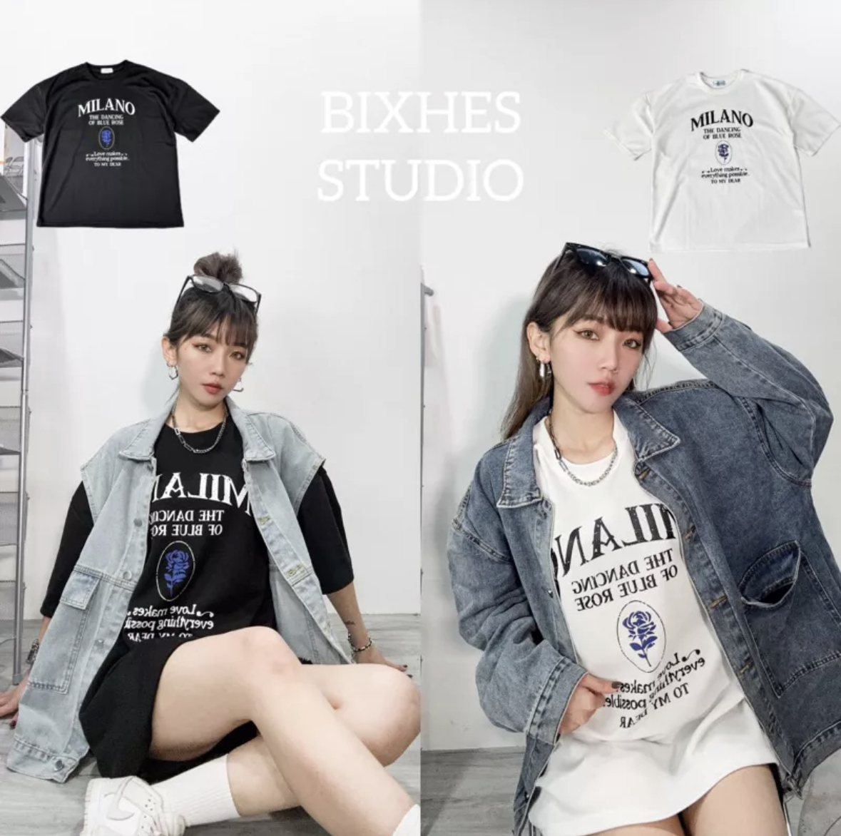 MILANO藍玫瑰寬版大T(A00014)