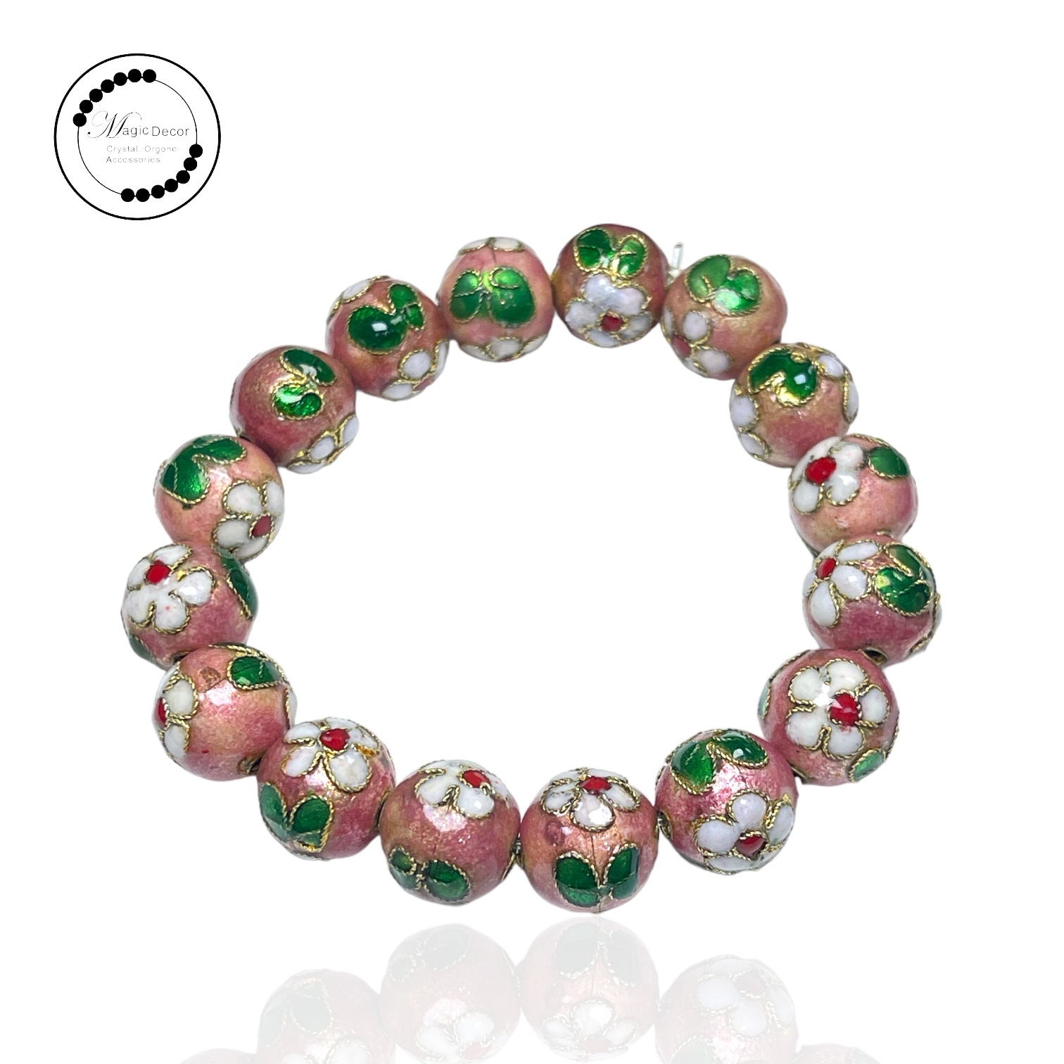 250822 - B82 11mm+粉紅色景泰藍手串