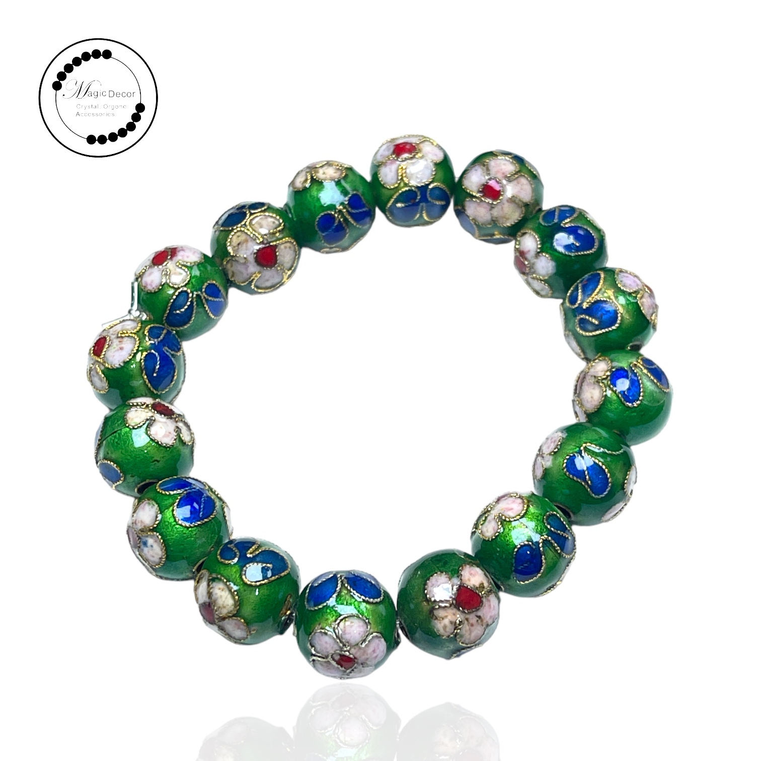 250822 - B79 11mm+綠色景泰藍手串