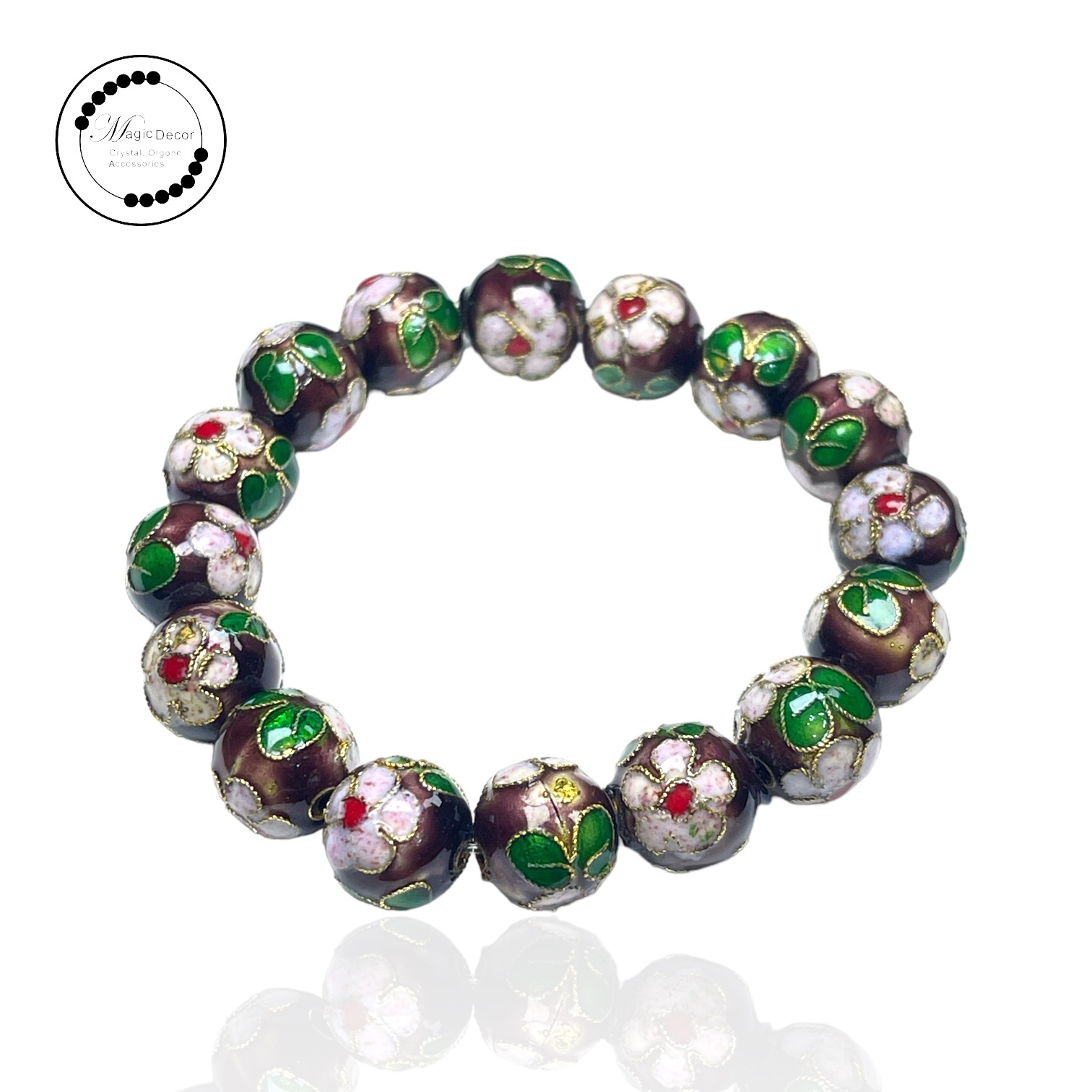 250822 - B85 11mm+紫啡色景泰藍手串