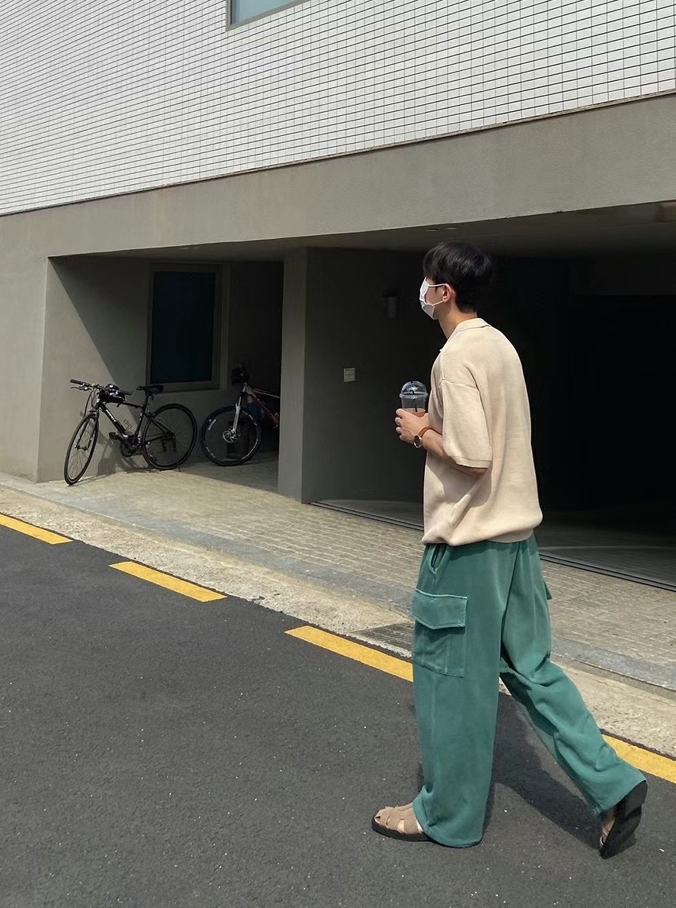 🇰🇷韓國 側口袋 寬鬆 縮口 棉長褲