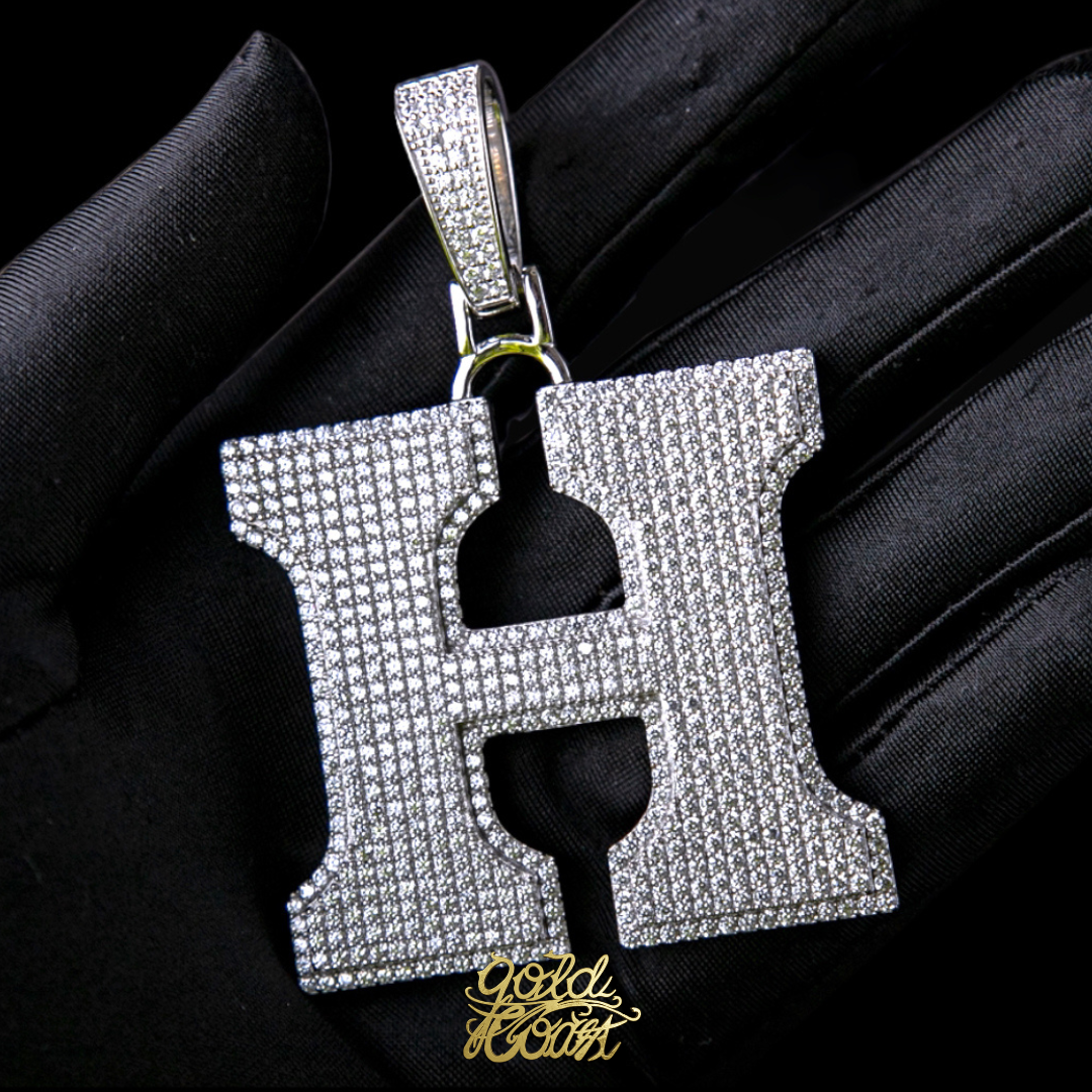 珠寶訂製雙層立體字母H墜飾