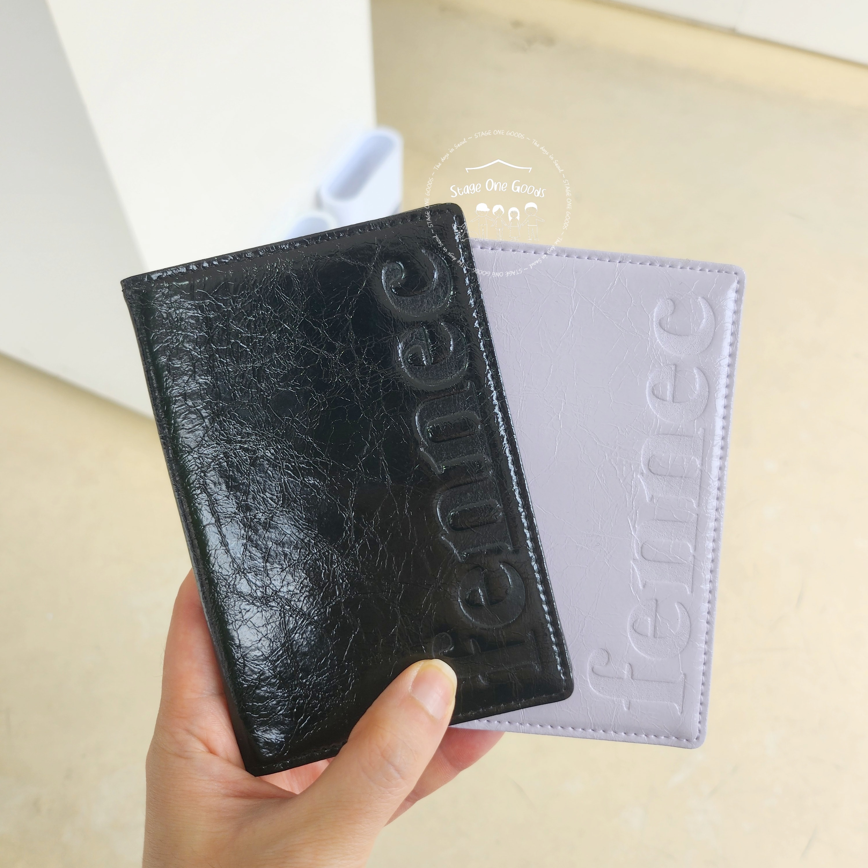 ★Fennec★ CRINKLE PASSPORT CASE BLACK FENNEC CRINKLE PASSPORT CASE