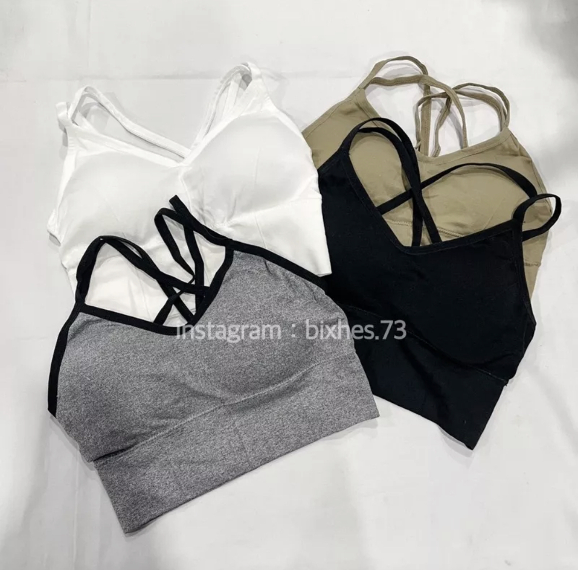 交叉美背帶墊背心(C00031)