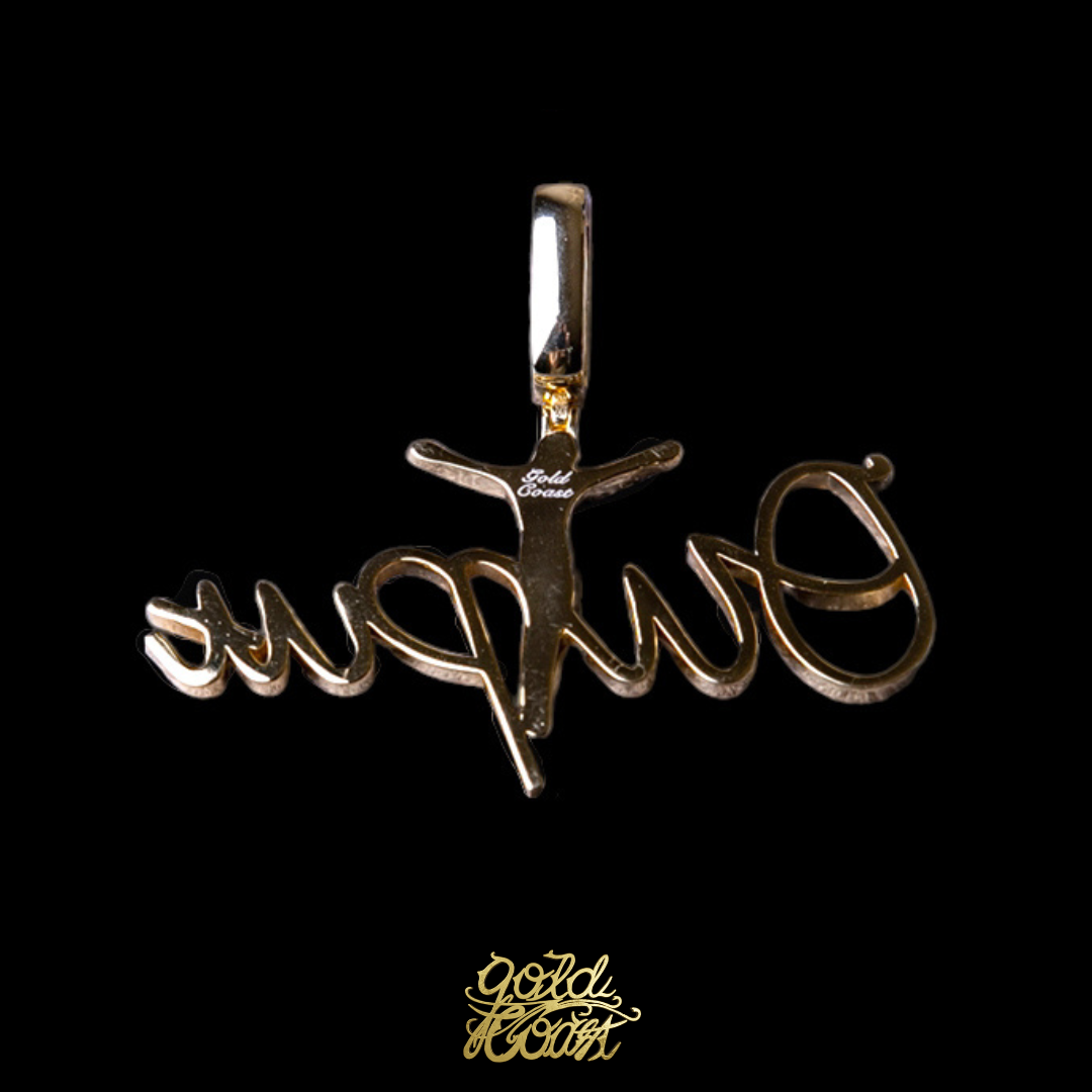 珠寶訂製草寫字體耶穌十字架墜飾