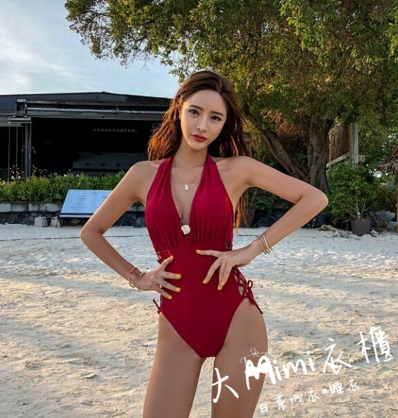歐美深V泳衣