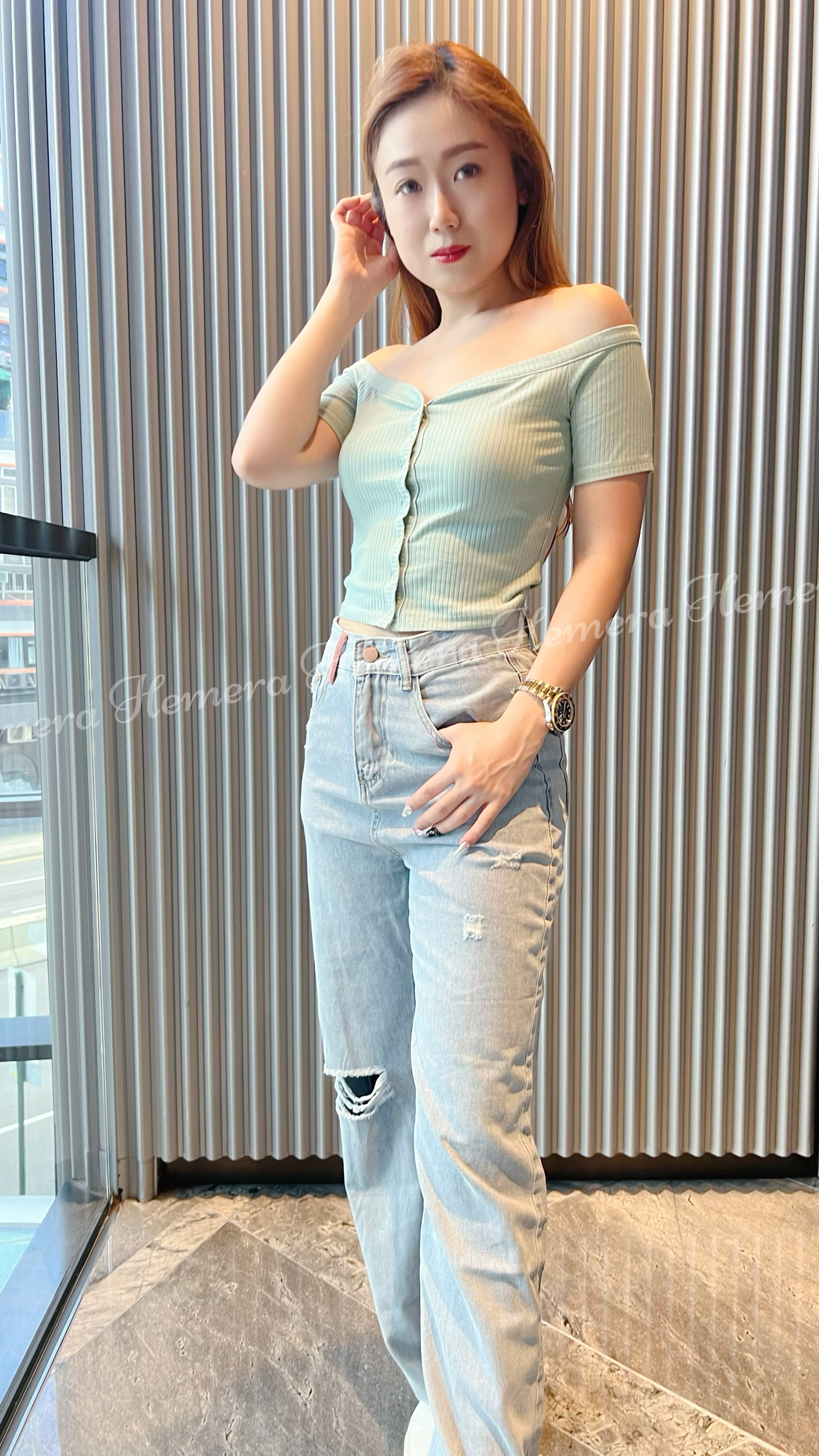 PT23S0769 闊版牛仔褲