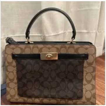 [S] COACH C8596 SIGNATURE BLK LANE CYALL,IM/KHAKI BROWN MULTI, 195031481956 (SCO426)