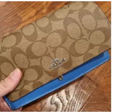 [S] COACH C0649 PL SIGNATURE CLT XB WBD,SV/KHAKI/RACER BLUE MULTI, 195031937194 (SCO427)