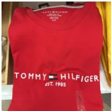 [S] TOMMY HILFIGER TOMMY LOGO T-SHIRT,RED, 78J6318-600 (STH323)