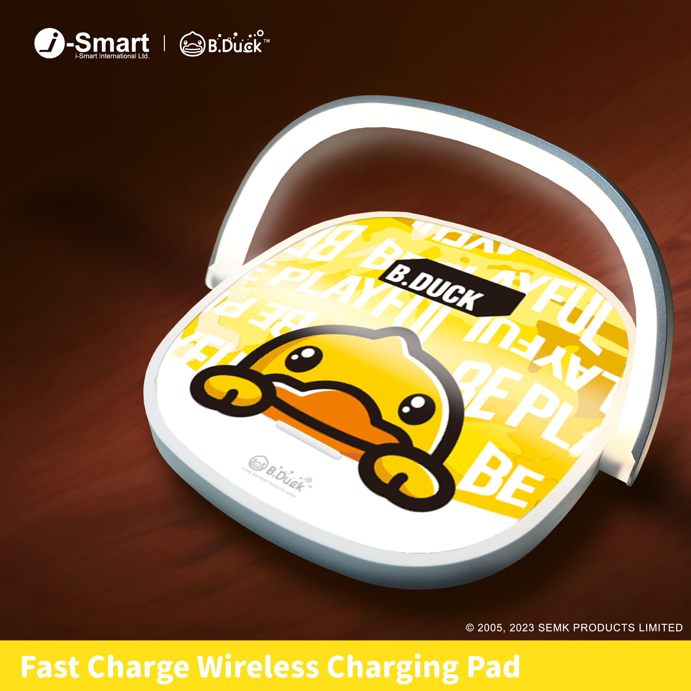 B.DUCK-無線充電板配夜燈-(Pattern/Black Stroke)