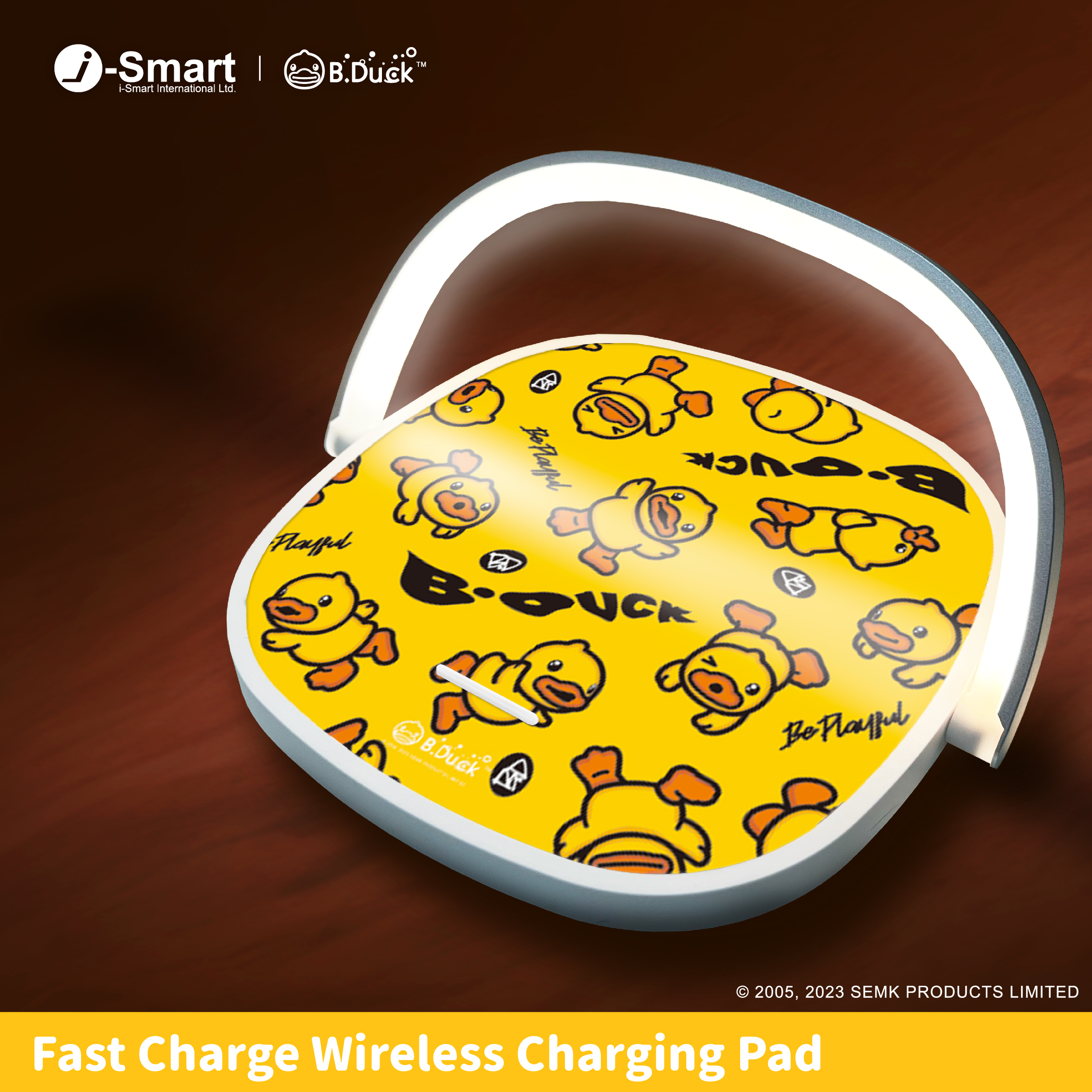 B.DUCK-無線充電板配夜燈-(Pattern/Black Stroke)