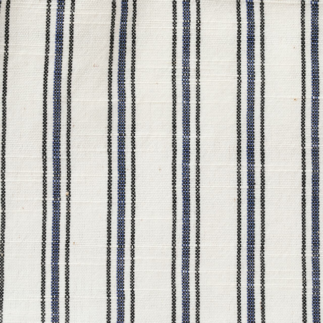 中川政七-會津木綿束口斜背包/白青細縞