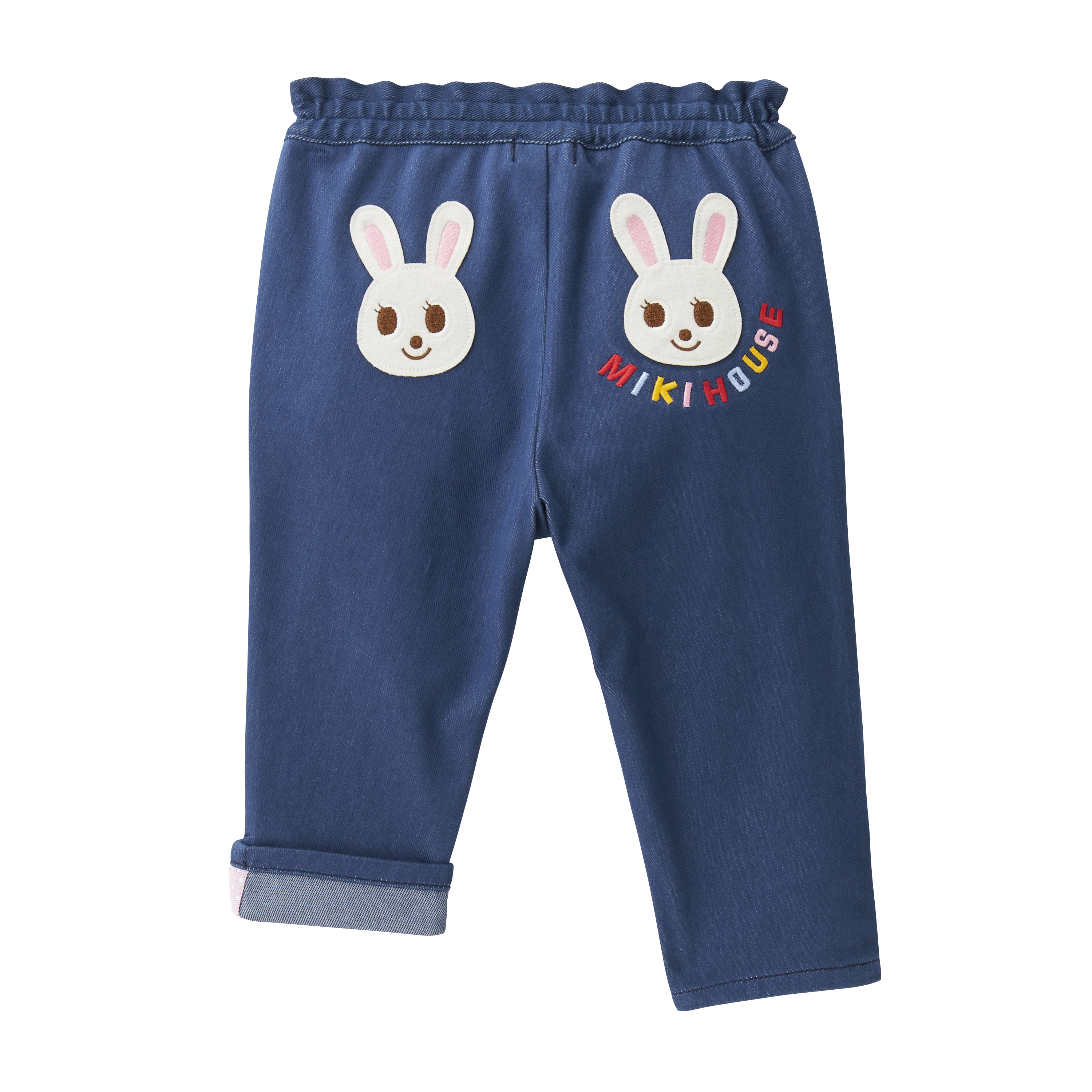 兔子補丁牛仔長褲