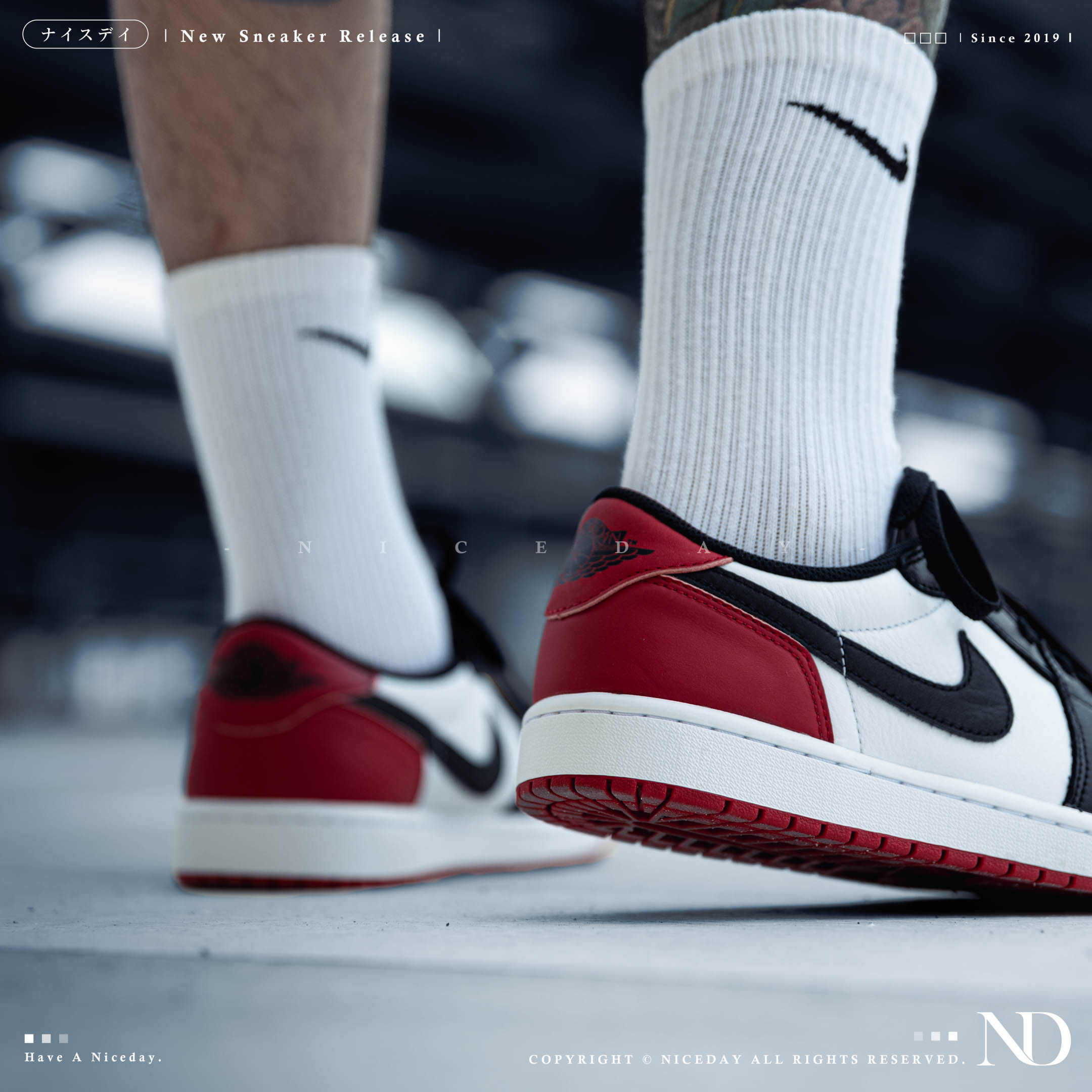 NICEDAY 現貨Nike Air Jordan 1 OG Black toe 黑紅腳趾黑頭黑白紅
