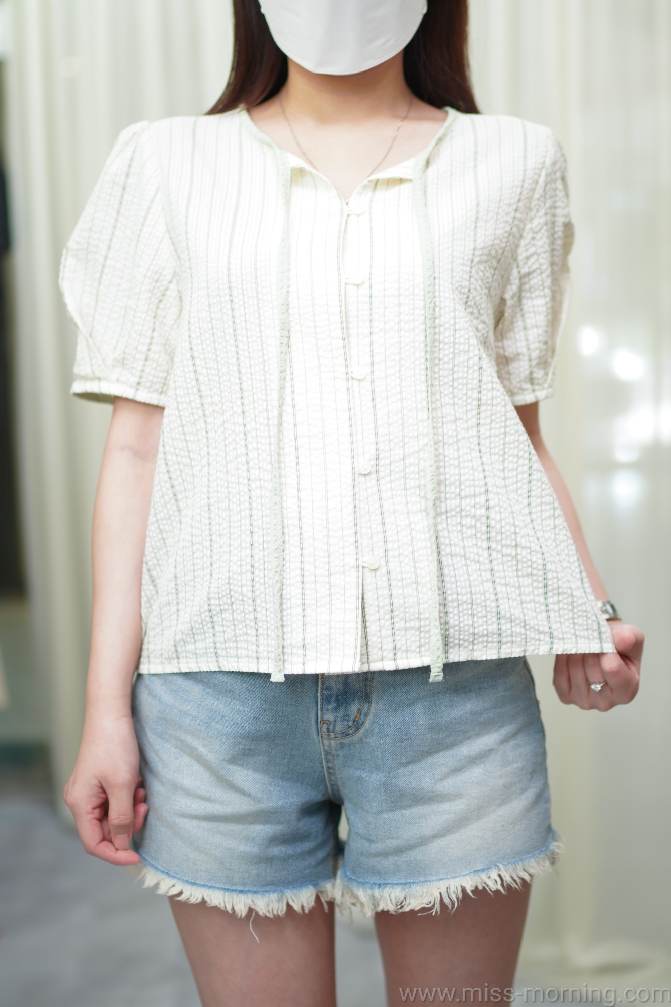 條紋暗紋款上衣(13320)