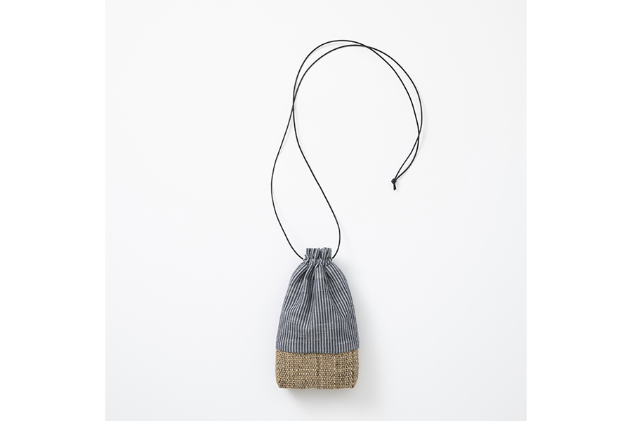 中川政七-會津木綿束口斜背包/長月縞