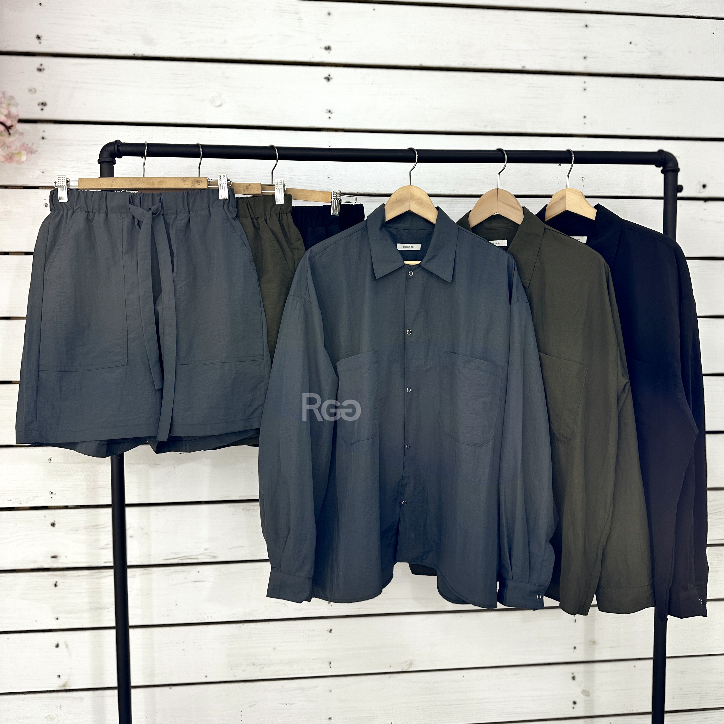 正韓 推薦款 輕薄尼龍襯衫長袖套裝