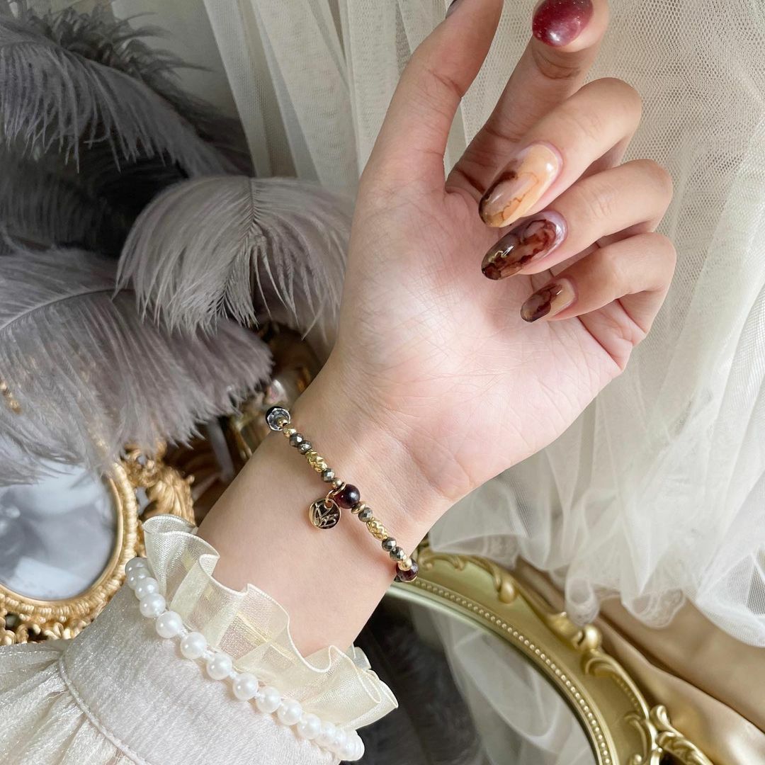 ☽◌*入夜方程式／黑碧璽．石榴石．黃鐵礦